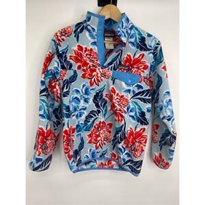 Ladies Patagonia Synchilla Snap-T Fleece Pullover‎ XS Floral blue/red